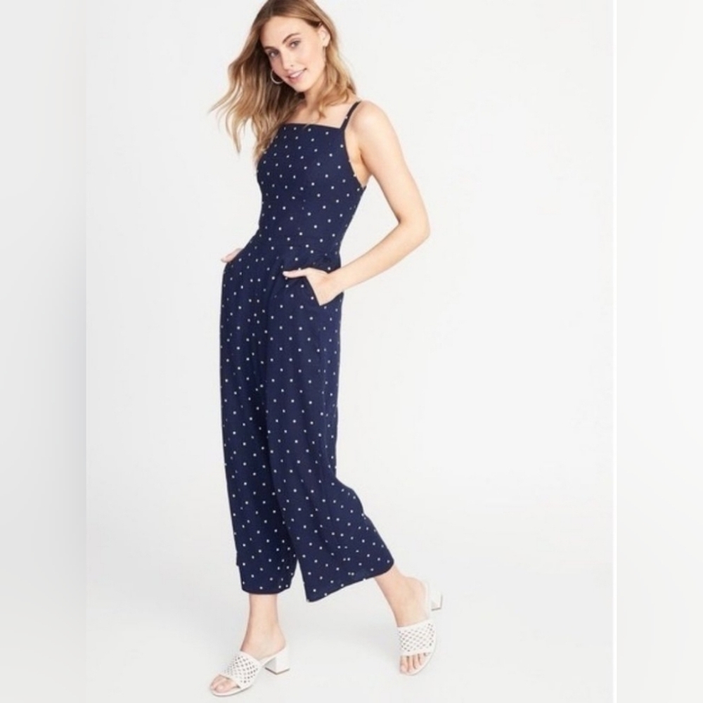Old Navy | Square Neck Wide Leg Jumpsuit Linen Size Medium